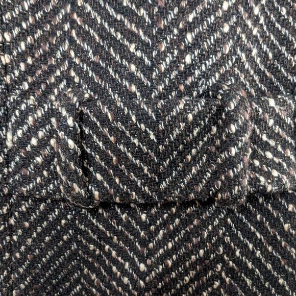 Mocha herringbone Thick wool Tweed blazer size Xs/s body fit single breasted - Picture 8 of 16